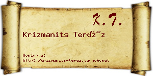 Krizmanits Teréz névjegykártya